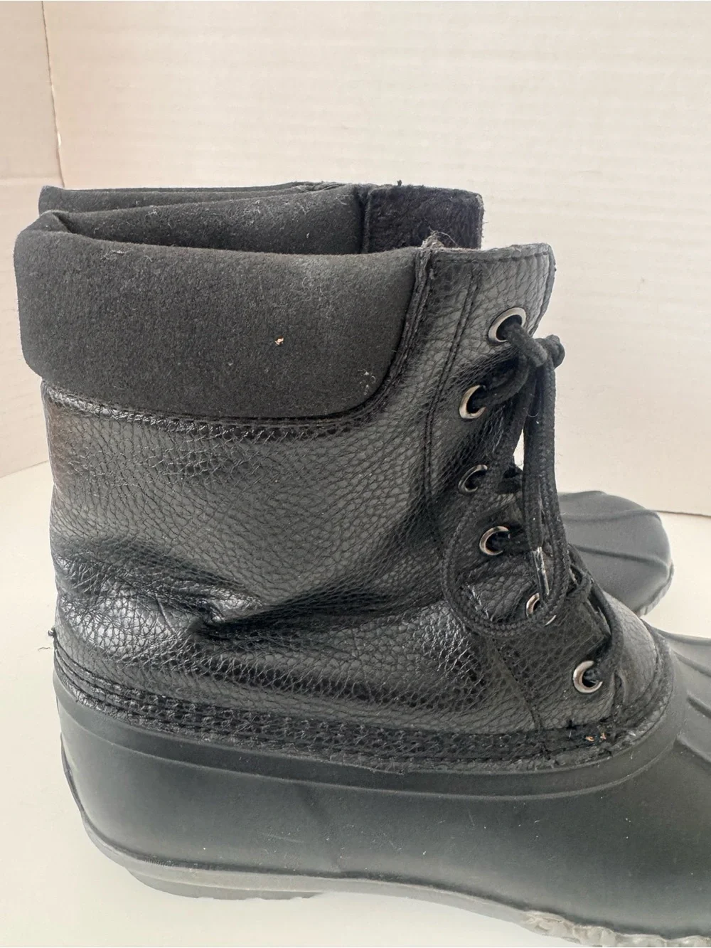 Weatherproof Vintage Men’s Adam II Black Waterproof Duck Boots Size 9M